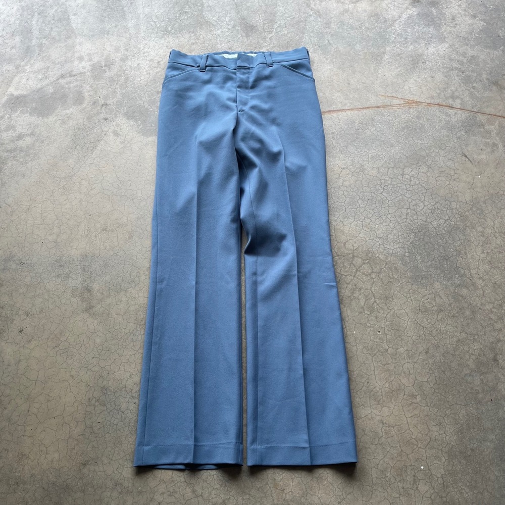 Vintage JCPenney Slack Blue Trousers 70s 80s Straight Leg Pants Mens 32x31